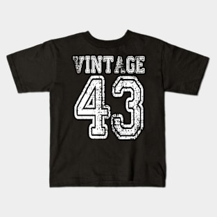 Vintage 43 1943 2043 T-shirt Birthday Gift Age Year Old Boy Girl Cute Funny Man Woman Jersey Style Kids T-Shirt